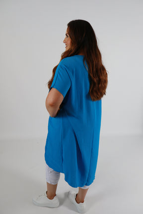 Sadhbh Pleated Oversized Tunic in Blue