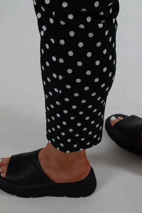 Robell 7/8ths Trousers | Black Polka Dot