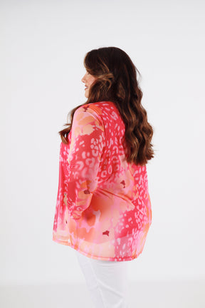 Leah Top in Pink/Orange