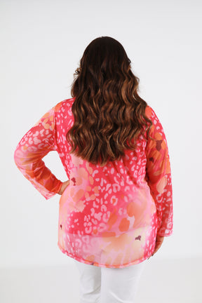Leah Top in Pink/Orange