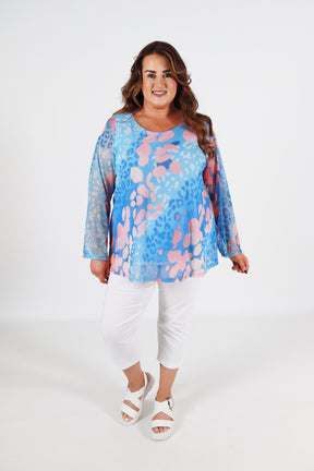 Leah Top in Blue