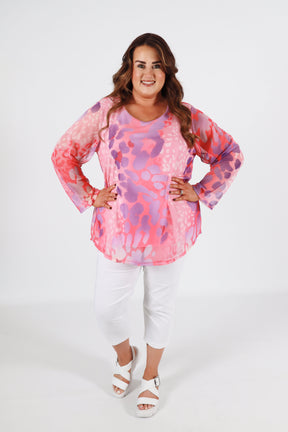 Leah Top in Pink/Purple