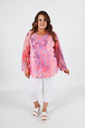 Leah Top in Pink/Purple