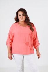 Jemma Blouse in Coral