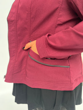 Pinns Zip Detail Jacket in Burgundy