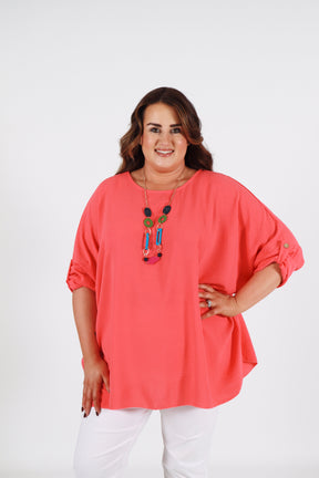 Jolene Blouse in Coral