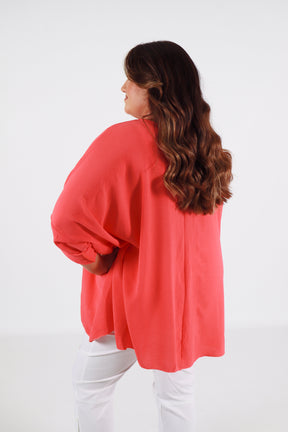 Jolene Blouse in Coral