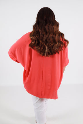 Jolene Blouse in Coral