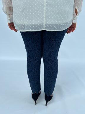 Pinns Jacquard Trousers in Navy