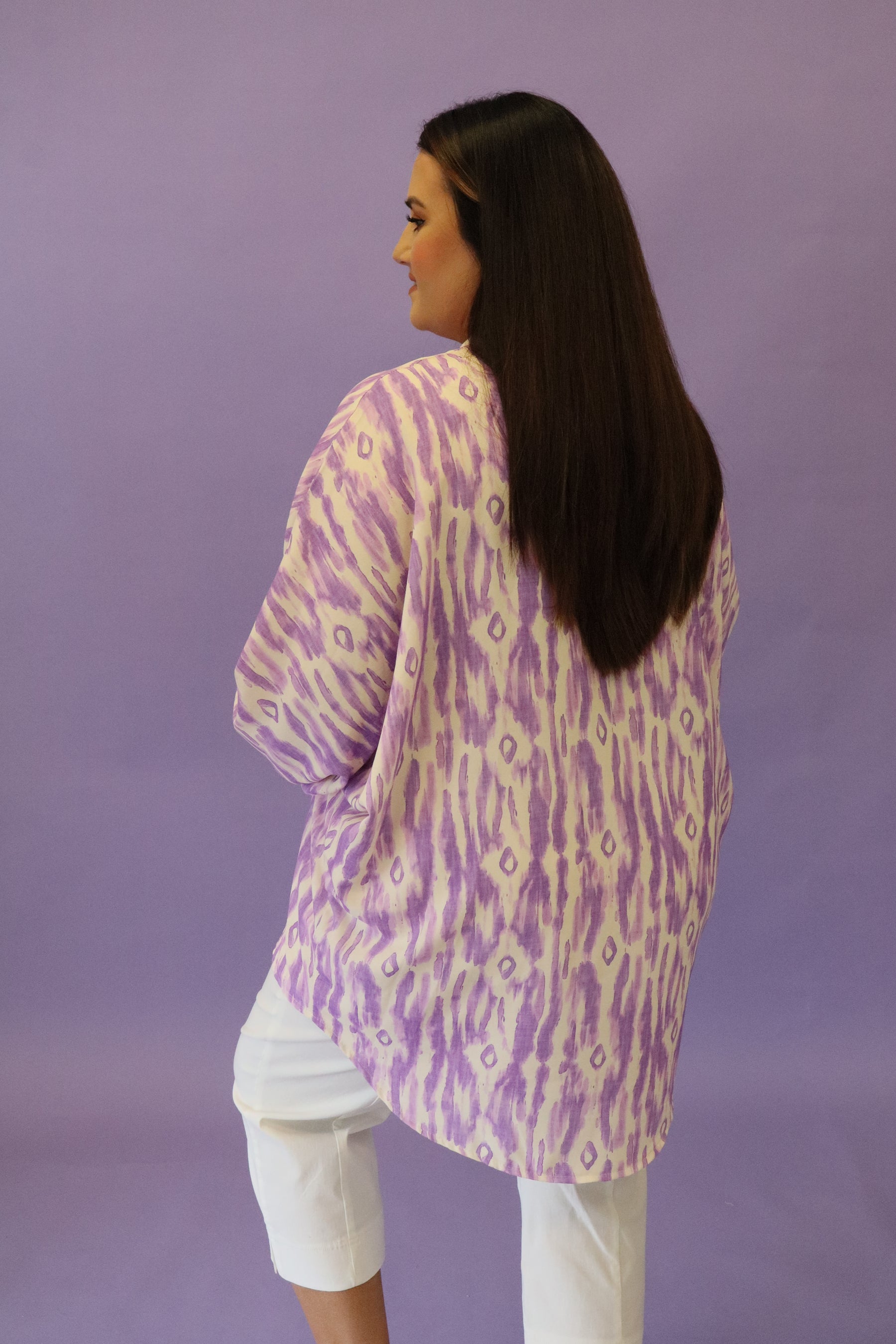 Ayla Print Blouse in Purple