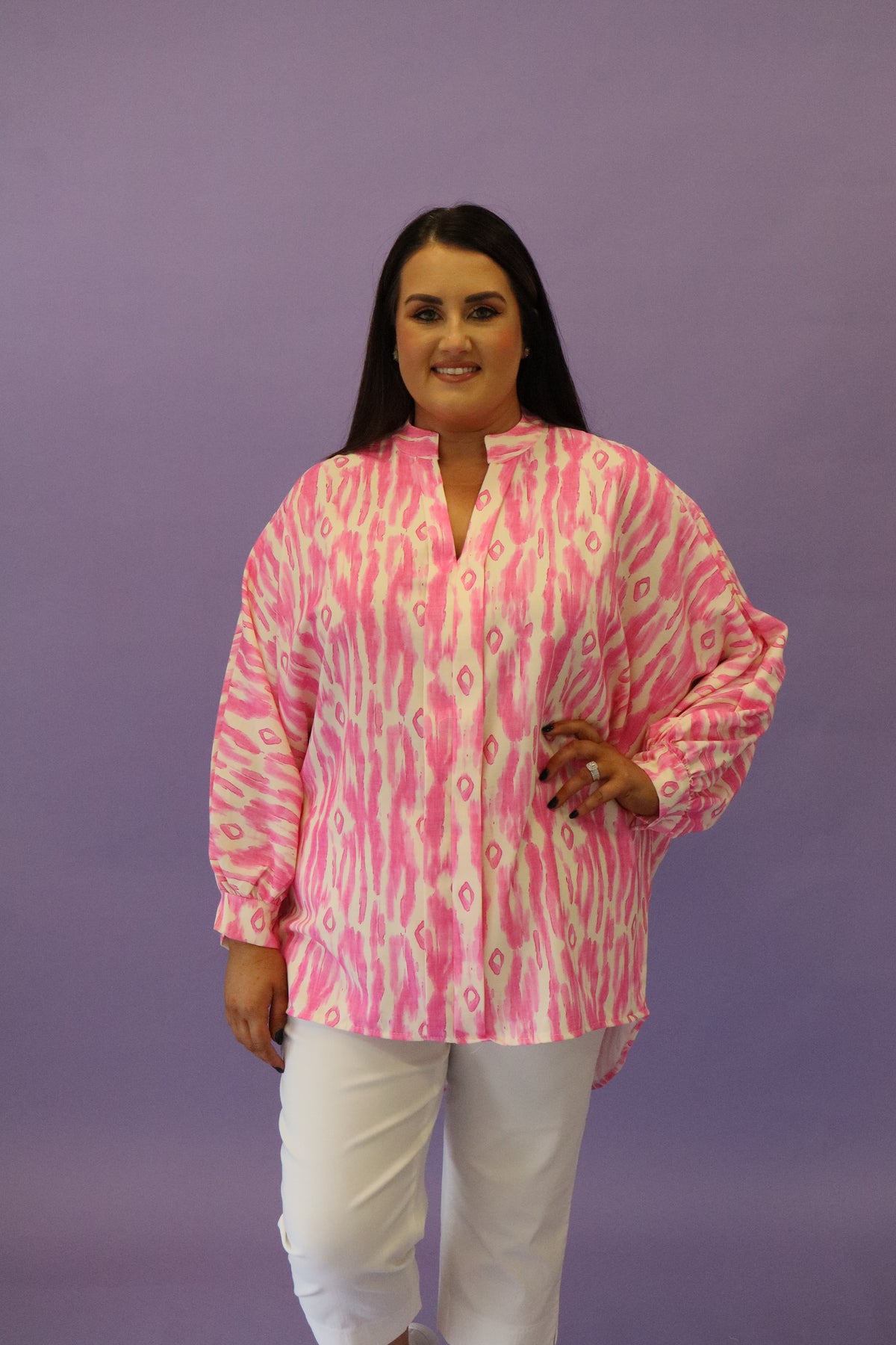 Ayla Print Blouse in Pink