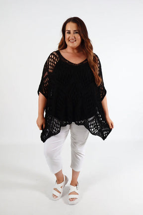 Tara Crochet Top in Black