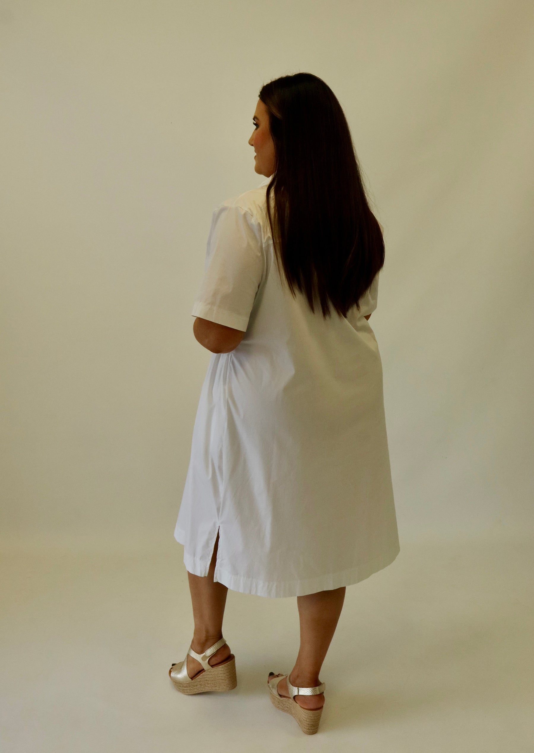 Noa White Printed Shirt Dress