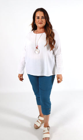 Blair Cotton Blouse in White