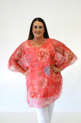 Layla Blouse in Coral