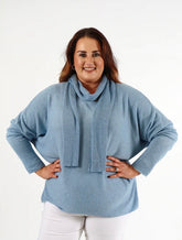 Caroline Jumper with Scarf in Blue