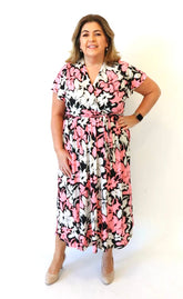Dani Dress in Red Flowers