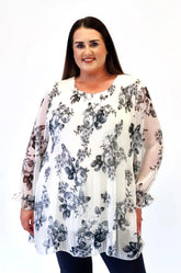 Meadow Blouse in Floral White