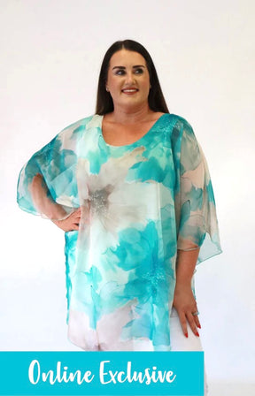 Layla Blouse in Turquoise