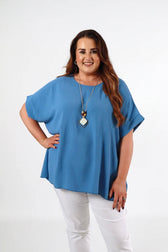 Freya Blouse in Denim Blue