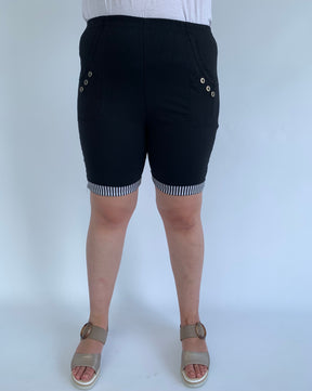 Suzi Striped Shorts in Black
