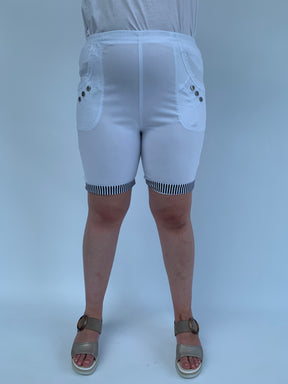 Suzi Striped Shorts in White