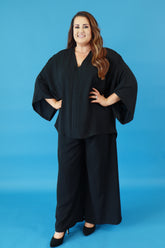 Bella Wide Leg Trousers in Black