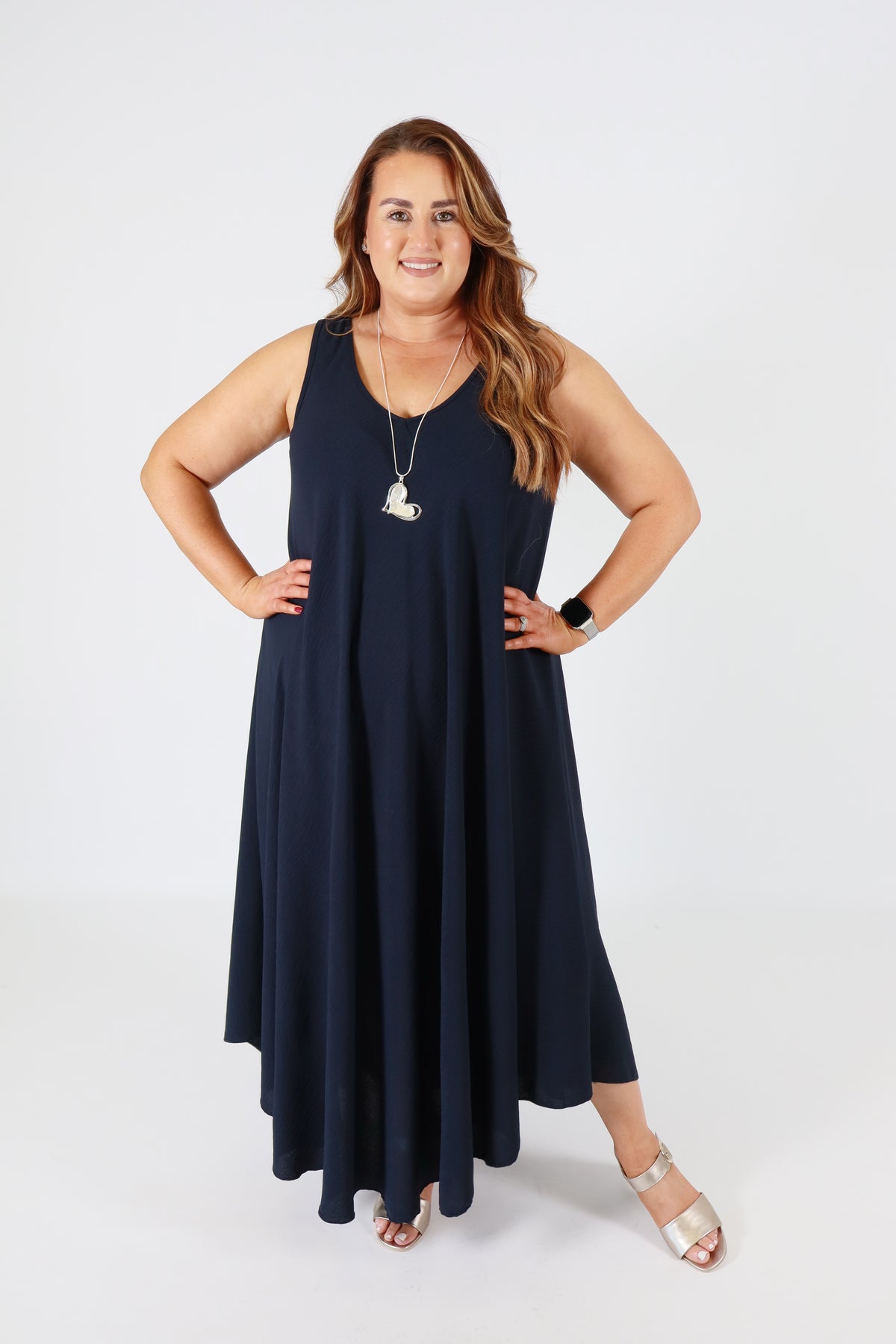 Aimee Dress in Navy