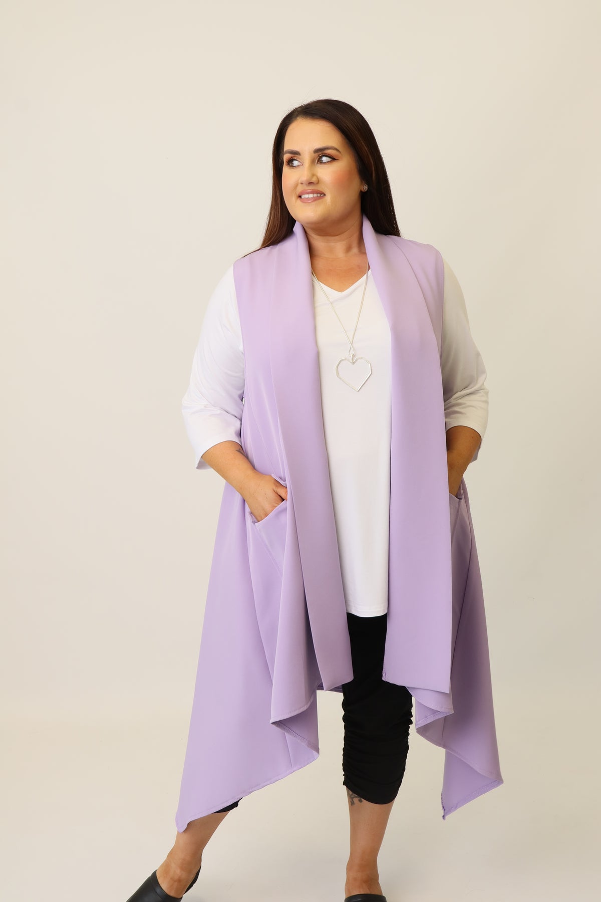 Faye Longline Purple Waistcoat