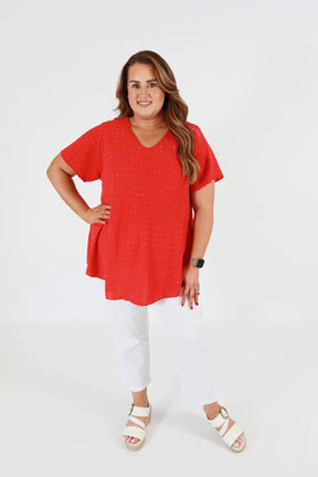 Nadia Blouse in Red