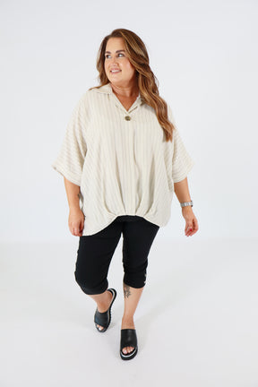 Harper Blouse in Beige