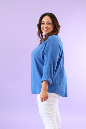 Kylie Cotton Top in Royal Blue