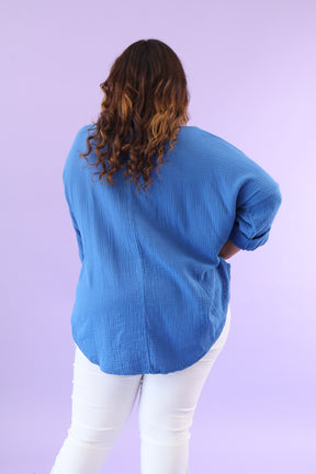 Kylie Cotton Top in Royal Blue