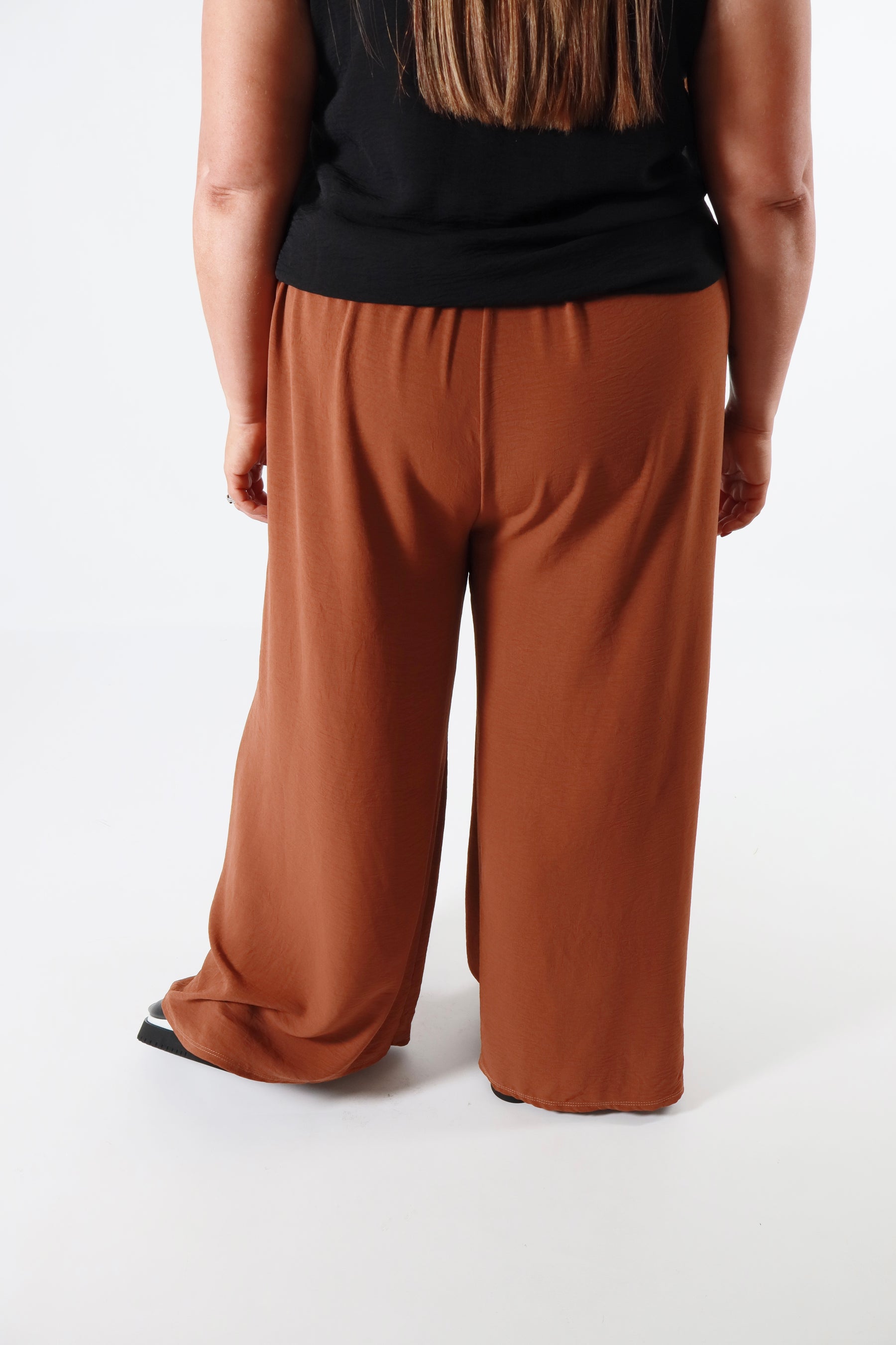 Bella Wide Leg Trousers in Rust