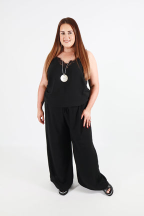 Bella Wide Leg Trousers in Black