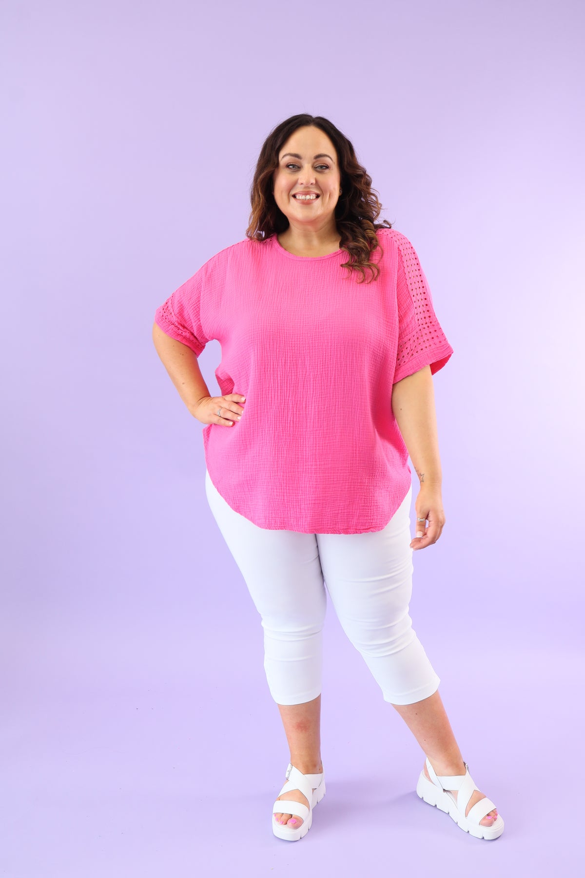 Hana Cotton Blouse in Pink