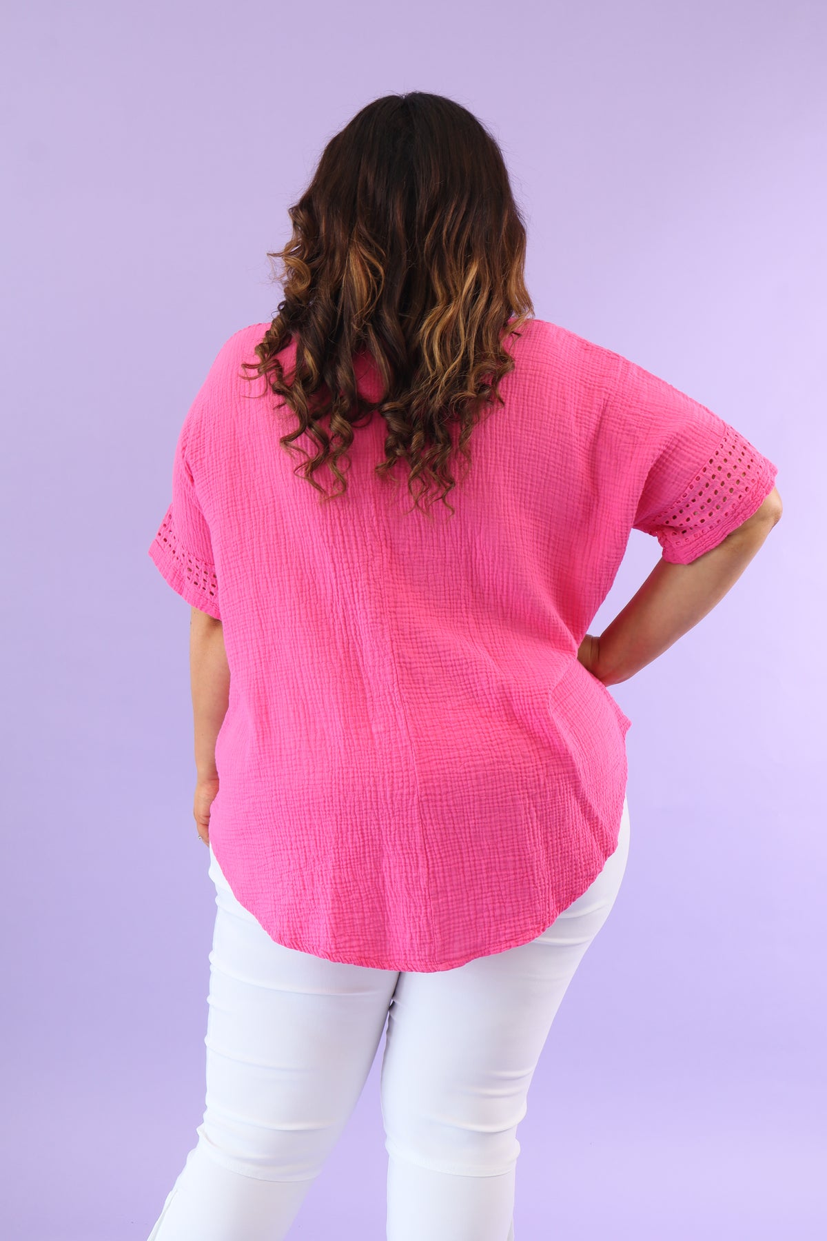 Hana Cotton Blouse in Pink