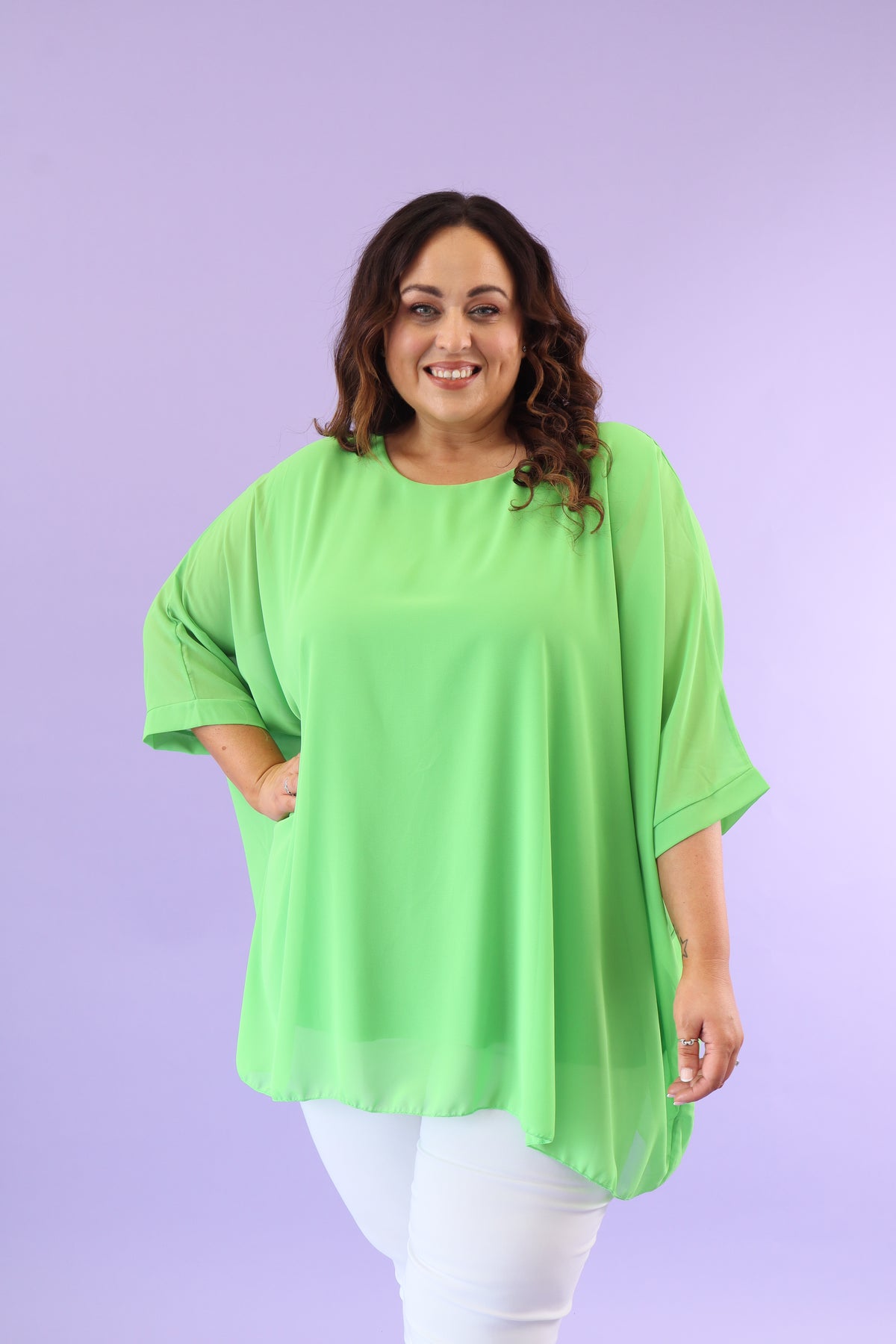 Alice Blouse in Lime Green