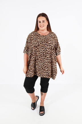 Emma Blouse in Cream Leopard Print