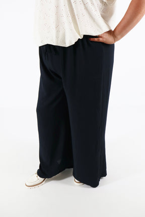 Bella Wide Leg Trousers in Navy
