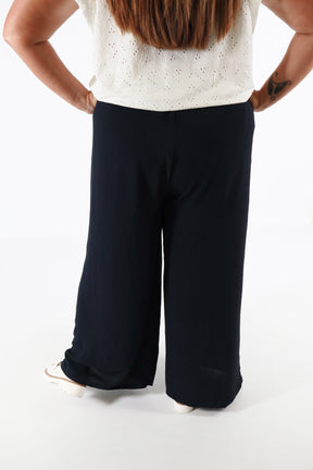 Bella Wide Leg Trousers in Navy