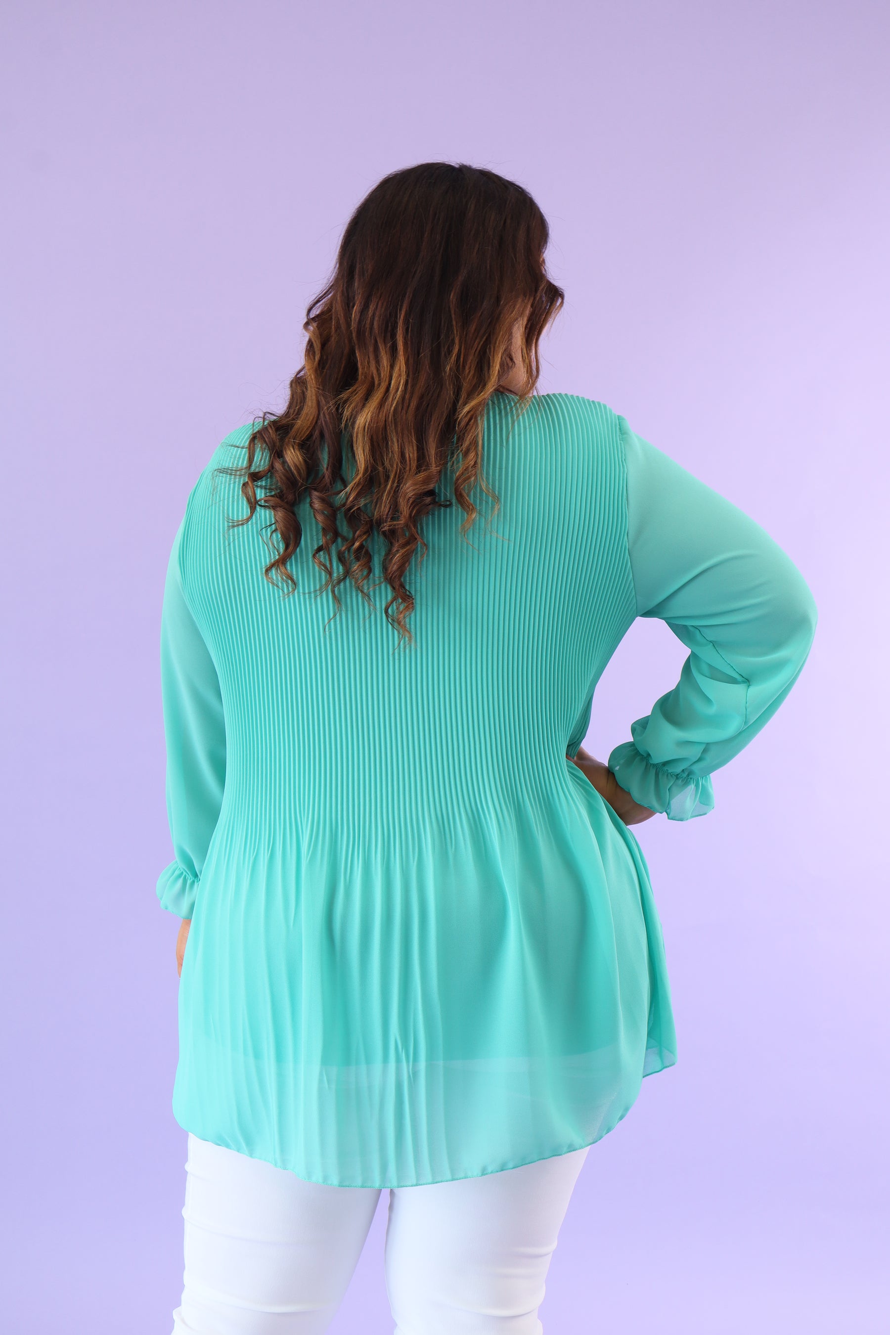 Maizie Pleated Blouse in Green