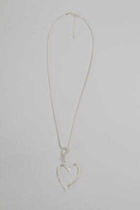 Ivy Heart Necklace in Silver