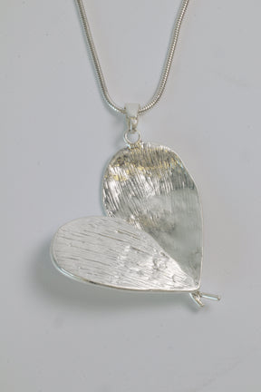 Hannah Heart Necklace in Silver