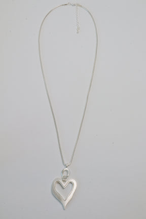 June Heart Necklace in Silver