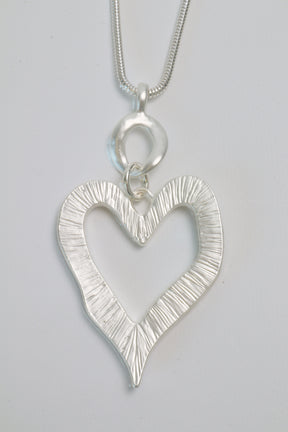 June Heart Necklace in Silver