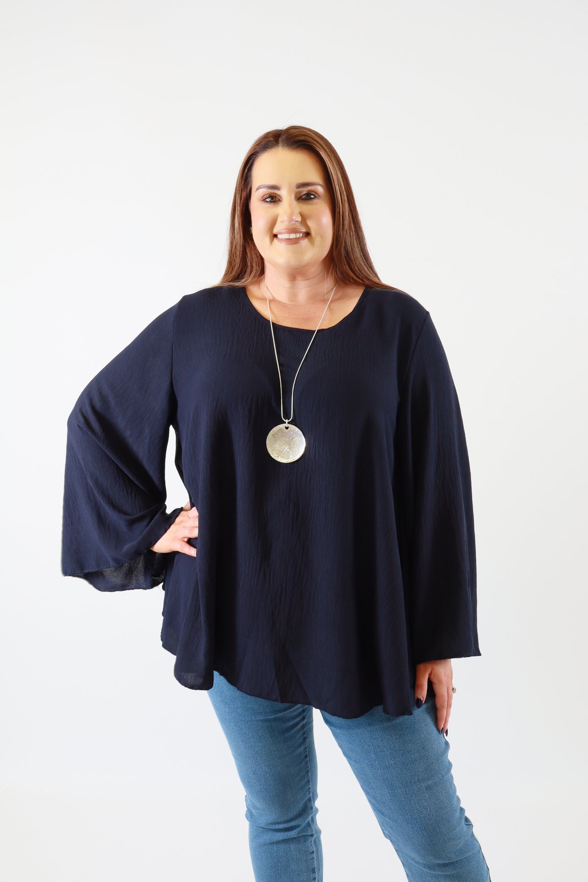 Nyla Blouse in Navy
