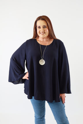 Nyla Blouse in Navy