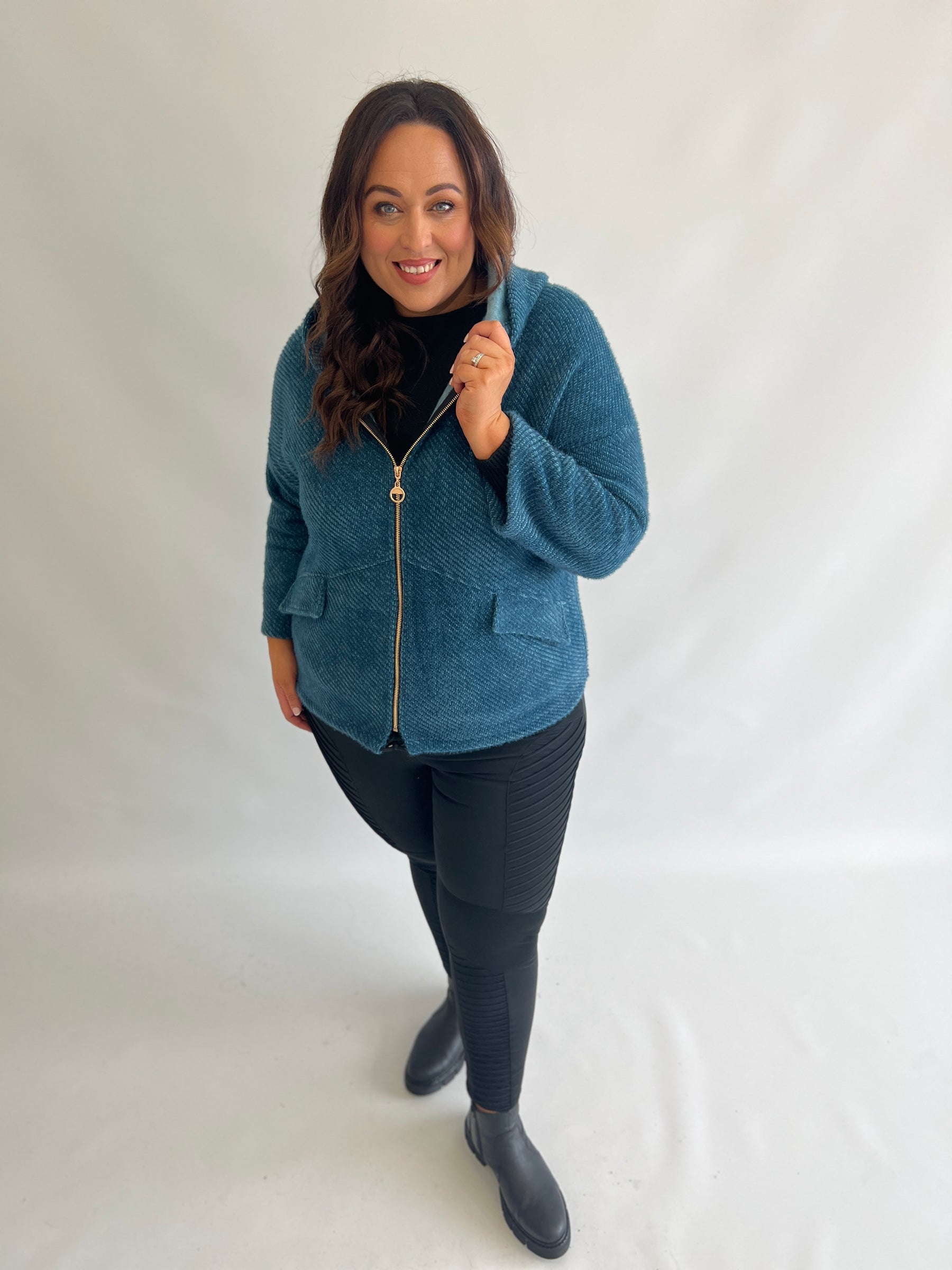 Adriana Cosy Jacket in Teal