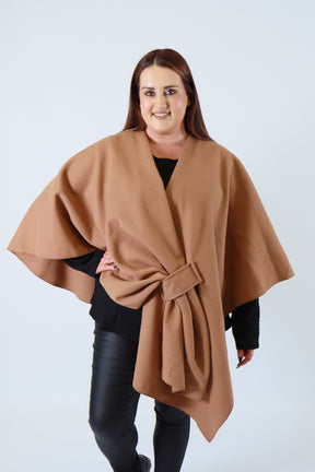 Ally Cape in Tan